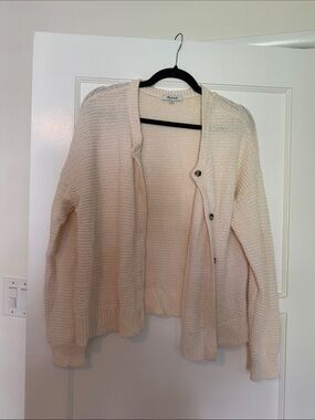 Madewell Ivory Chunky Knit Button Cardigan